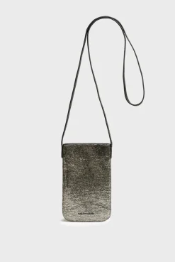 Porte Telephone En Cuir Lamine Effet Glitter - Ladyphone<Gerard Darel Outlet