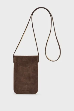 Porte Telephone En Cuir Velours Interieur Metallise - Ladyphone<Gerard Darel Hot