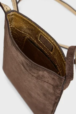 Porte Telephone En Cuir Velours Interieur Metallise - Ladyphone<Gerard Darel Hot