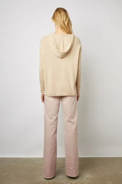 Pull Cachemire A Capuche Sable - Leotina<Gerard Darel Hot