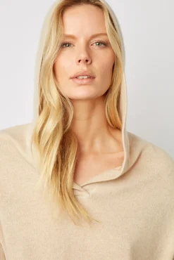 Pull Cachemire A Capuche Sable - Leotina<Gerard Darel Hot