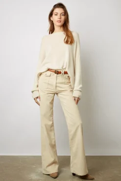 Pull Cachemire A Col Rond Ecru - Laurrea<Gerard Darel New