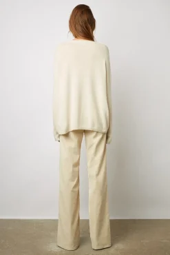 Pull Cachemire A Col Rond Ecru - Laurrea<Gerard Darel New