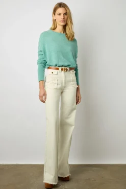 Pull Cachemire Col Rond Vert D'Eau - Laurrea<Gerard Darel Hot