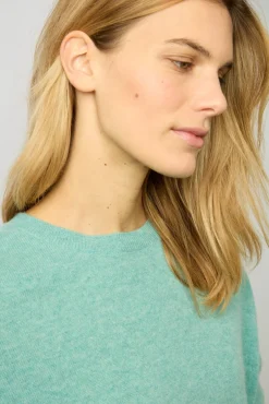 Pull Cachemire Col Rond Vert D'Eau - Laurrea<Gerard Darel Hot
