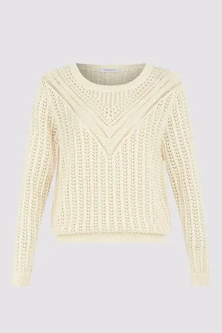 Pull Col Rond Ajoure Ecru - Leana<Gerard Darel Sale