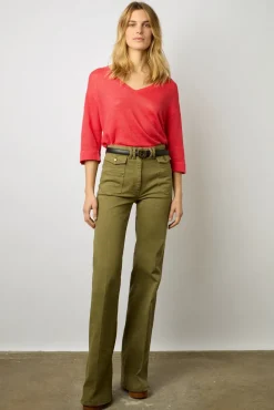 Pull Col V En Lin Ecrevisse - Lee<Gerard Darel New