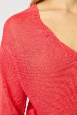 Pull Col V En Lin Ecrevisse - Lee<Gerard Darel New