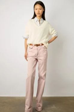 Pull Col V En Lin Ecru - Lee<Gerard Darel Hot