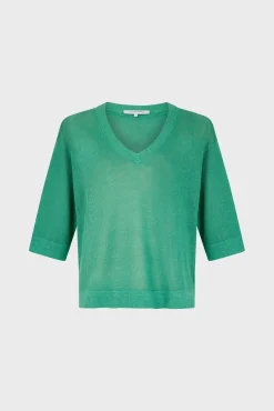 Pull Col V En Lin Emeraude - Lee<Gerard Darel Sale