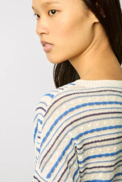 Pull En Lin Rayures Bleu Ocean - Lamia<Gerard Darel Online