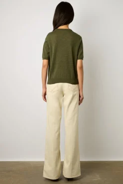 Pull Manches Courtes En Laine Kaki - Lysea<Gerard Darel Hot