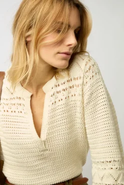 Pull Tunisien En Coton Ajoure Ecru - Lessie<Gerard Darel Hot