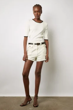 Pull Uni Bicolore A Cotes Ecru - Lamiss<Gerard Darel Sale