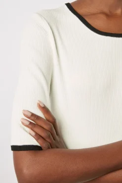Pull Uni Bicolore A Cotes Ecru - Lamiss<Gerard Darel Sale
