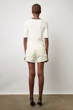 Pull Uni Bicolore A Cotes Ecru - Lamiss<Gerard Darel Sale