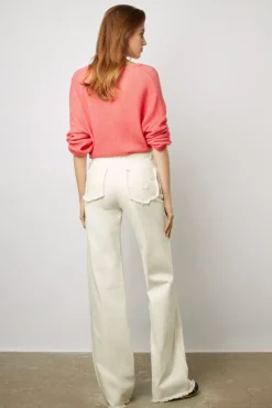 Pull V En Cachemire Corail - Ludovica<Gerard Darel New