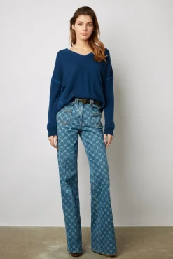 Pull V En Cachemire Encre - Lyme<Gerard Darel Discount