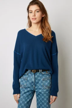 Pull V En Cachemire Encre - Lyme<Gerard Darel Discount