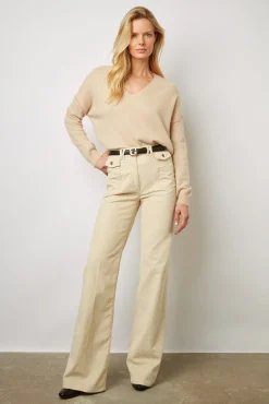 Pull V En Cachemire Sable - Lyme<Gerard Darel Outlet