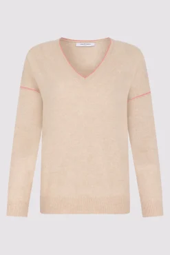 Pull V En Cachemire Sable - Lyme<Gerard Darel Outlet