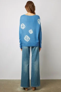 Pull V En Cachemire Tie & Dye Bleu - Lehnie<Gerard Darel Sale