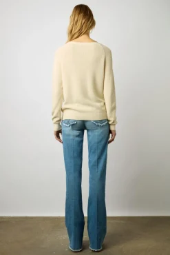 Pull V En Laine Et Coton Ecru - Lorie<Gerard Darel Outlet