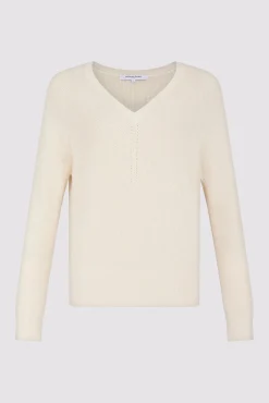 Pull V En Laine Et Coton Ecru - Lorie<Gerard Darel Outlet