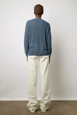 Pull V En Maille Fine Jeans - Lorelie<Gerard Darel Clearance