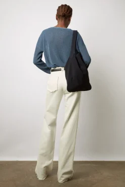 Pull V En Maille Fine Jeans - Lorelie<Gerard Darel Clearance