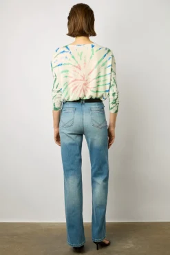 Pull V Etoile En Lin Vert D'Eau - Lance<Gerard Darel Sale