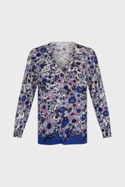 Pull V Fleurs Lin Et Coton Naturel - Lylou<Gerard Darel New