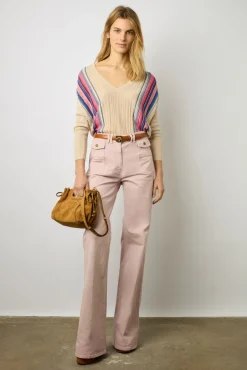 Pull V Raye En Lin Beige - Louna<Gerard Darel Fashion