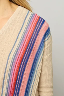 Pull V Raye En Lin Beige - Louna<Gerard Darel Fashion