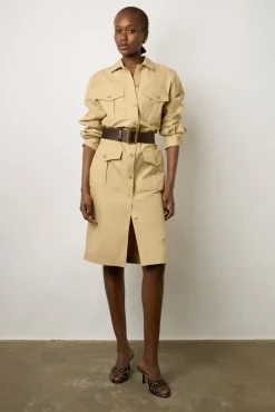 Robe Chemise En Coton Sable - Eleni<Gerard Darel Sale