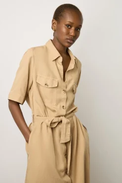 Robe Chemise Unie Sable - Estille<Gerard Darel Outlet