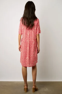 Robe Courte A Fleurs Corail - Ennalita<Gerard Darel Clearance