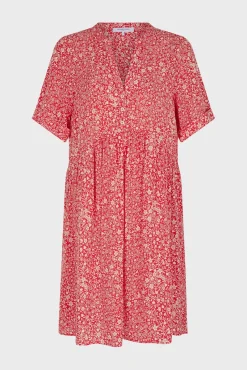 Robe Courte A Fleurs Corail - Ennalita<Gerard Darel Clearance