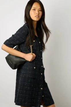Robe Courte En Tweed Marine - Elenita<Gerard Darel Discount