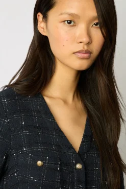 Robe Courte En Tweed Marine - Elenita<Gerard Darel Discount