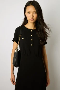 Robe Courte Et Cintree Unie Noir - Ellis<Gerard Darel Hot