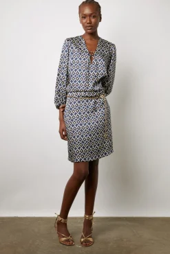 Robe Courte Fluide Imprimee Encre - Ekram<Gerard Darel Discount