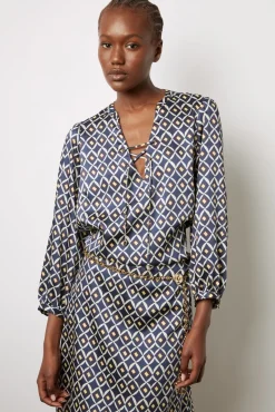 Robe Courte Fluide Imprimee Encre - Ekram<Gerard Darel Discount