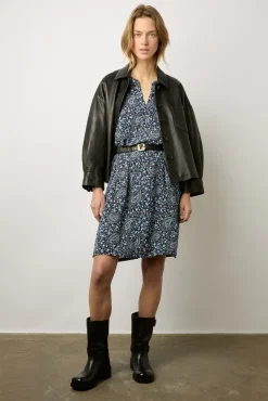 Robe Courte Imprime Cachemire Bleu - Evolenn<Gerard Darel Sale