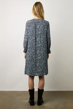 Robe Courte Imprime Cachemire Bleu - Evolenn<Gerard Darel Sale