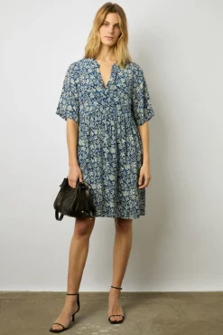 Robe Courte Imprimee Indigo - Ellena<Gerard Darel Hot