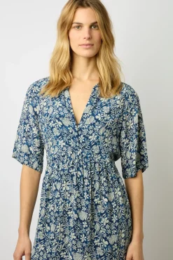 Robe Courte Imprimee Indigo - Ellena<Gerard Darel Hot