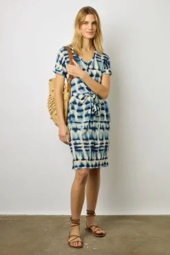 Robe Courte Imprime Mexicain Indigo - Elita<Gerard Darel New
