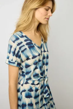 Robe Courte Imprime Mexicain Indigo - Elita<Gerard Darel New