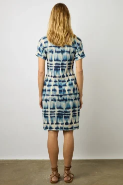 Robe Courte Imprime Mexicain Indigo - Elita<Gerard Darel New